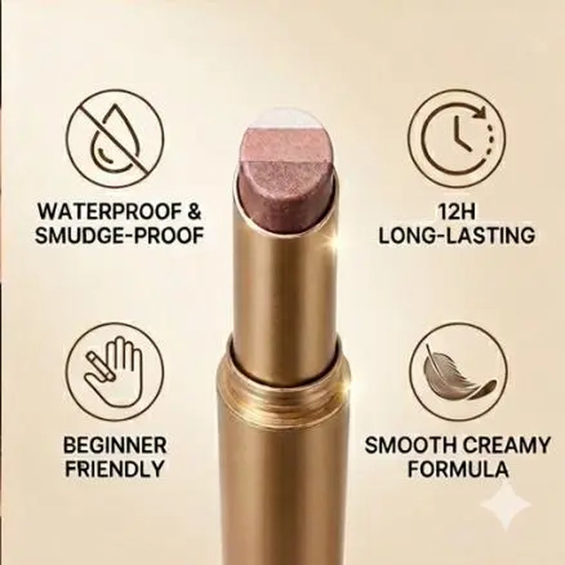 Buy 1 Get 3 Free Eyeshadow Stick Set – Long-Lasting Waterproof Cream Eye Shadow with Glitter Shimmer Finish, Smudge-Proof Portable Makeup for Day & Night Looks (Brownish Orange)