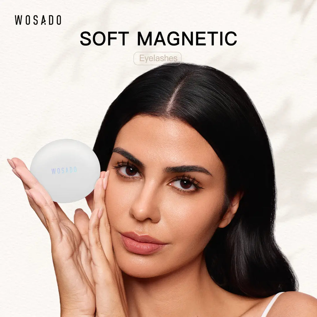 WOSADO Soft Magnetic Eyelashes All-In-One Kit – Reusable Glue-Free Waterproof Magnetic Lashes, Lightweight Natural Look False Eyelashes for Easy Daily Makeup