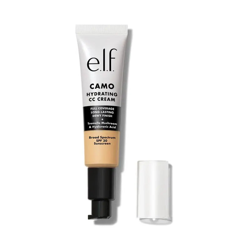 E.L.F. Camo Hydrating CC Cream SPF 30 – Full Coverage Colour Correcting Foundation with Dewy Finish, Vegan & Cruelty-Free Makeup, Lightweight Hydrating Face Cream 30ml