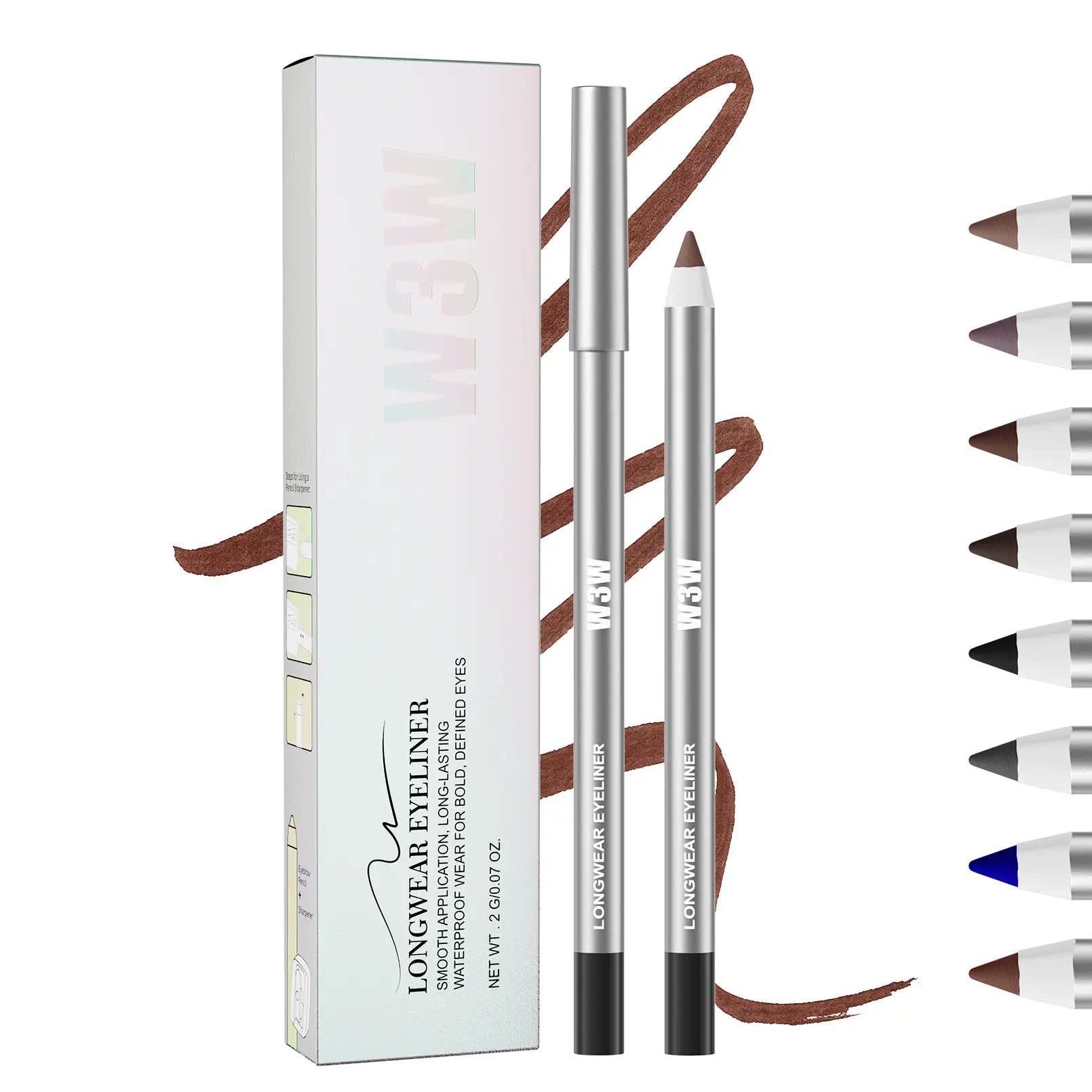 Eyeliner Pencil 24HR Waterproof – Ultra Smooth Smudge-Proof Long-Wear Eye Liner with Intense Color Payoff | Precision Creamy Formula for All-Day Flawless Makeup