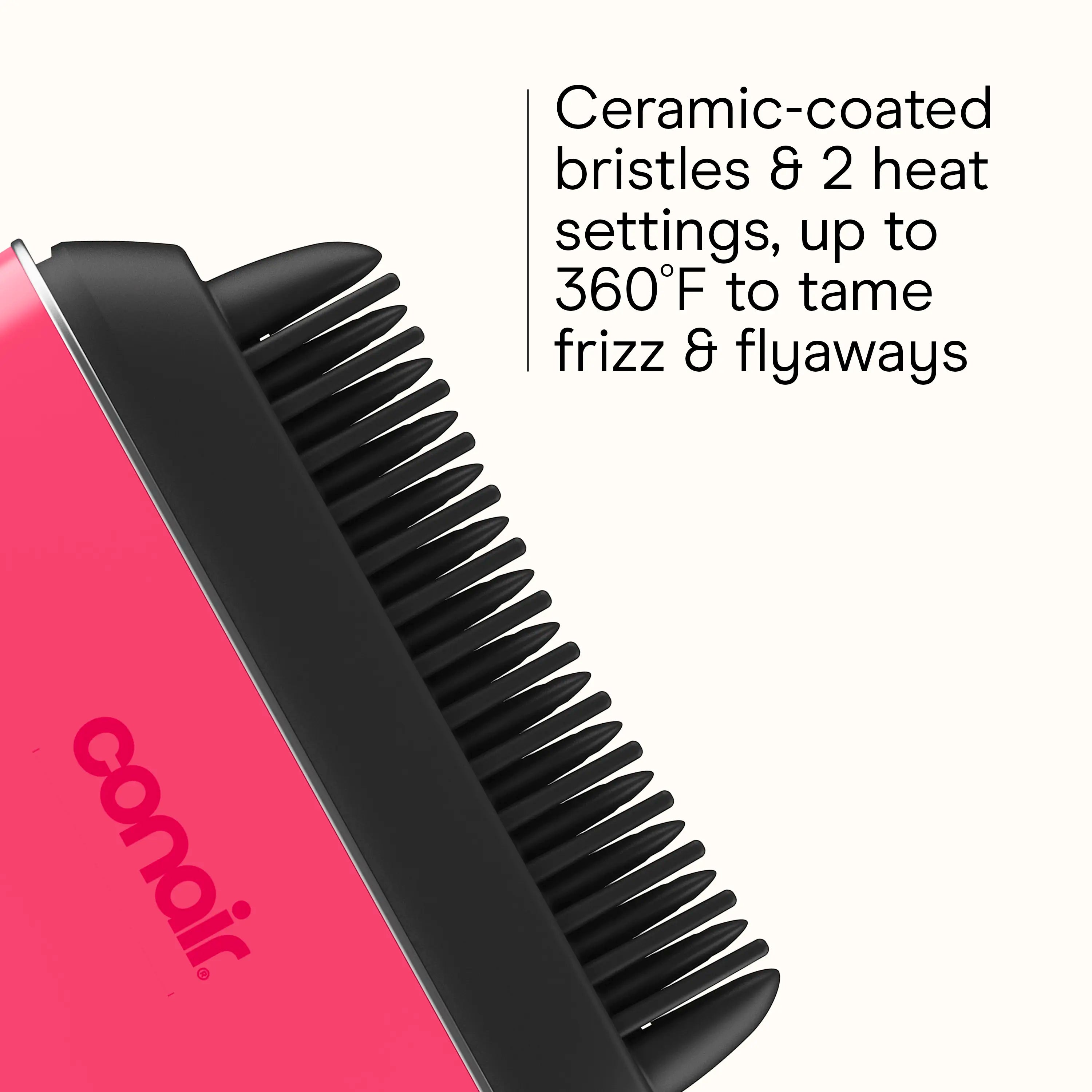 Conair Cordless Heated Brush – Compact Travel-Ready Hair Styling Brush for Smooth, Voluminous & Frizz-Free Hair