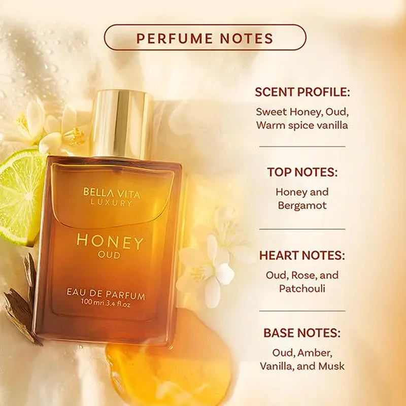 Luxury Oud & Honey Perfume – Elegant Long-Lasting Eau De Parfum for Unisex, 100ml