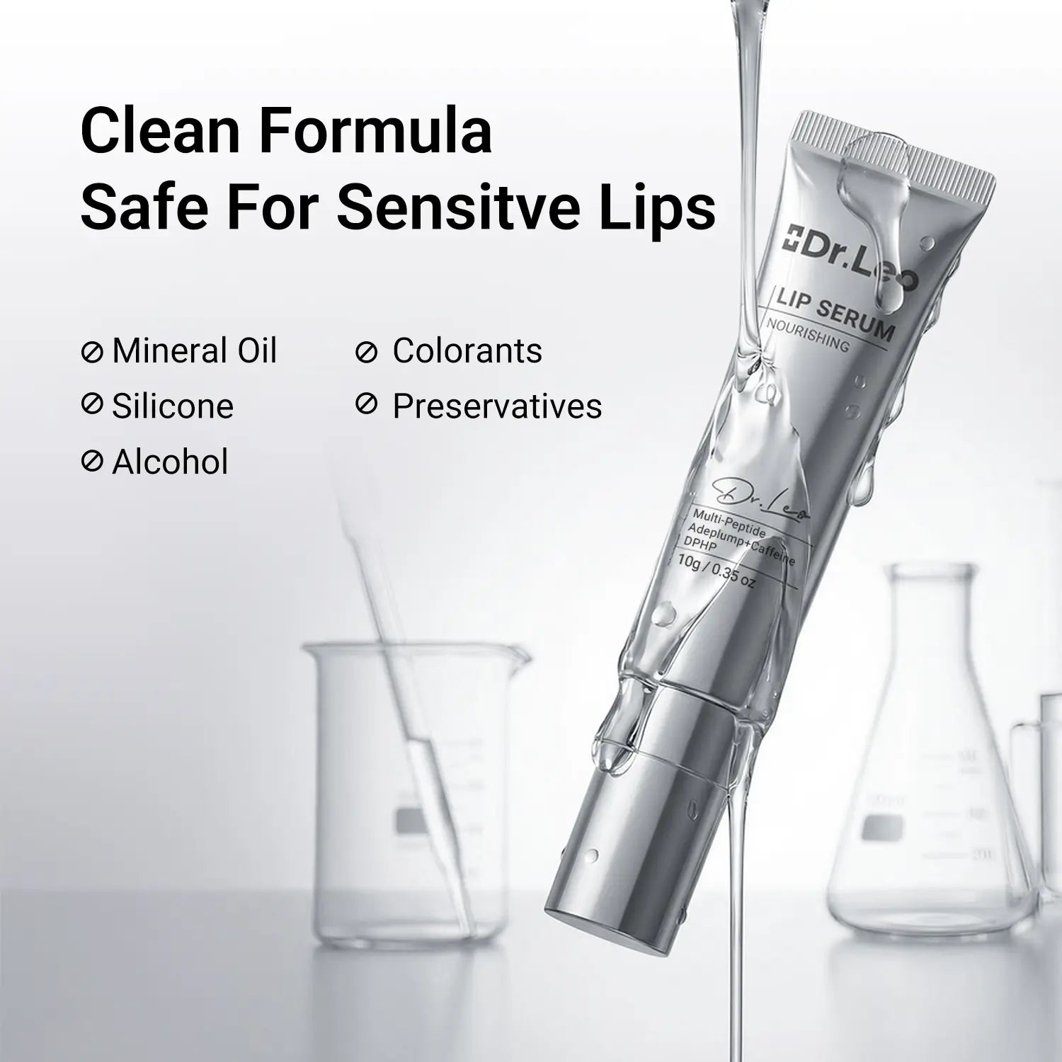 Dr. Leo Peptide Lip Serum – Firming & Plumping Lip Treatment for Dry Lips, Fine Lip Lines & Volume Loss, Hydrating Anti-Aging Lip Care for Smooth Fuller-Looking Lips