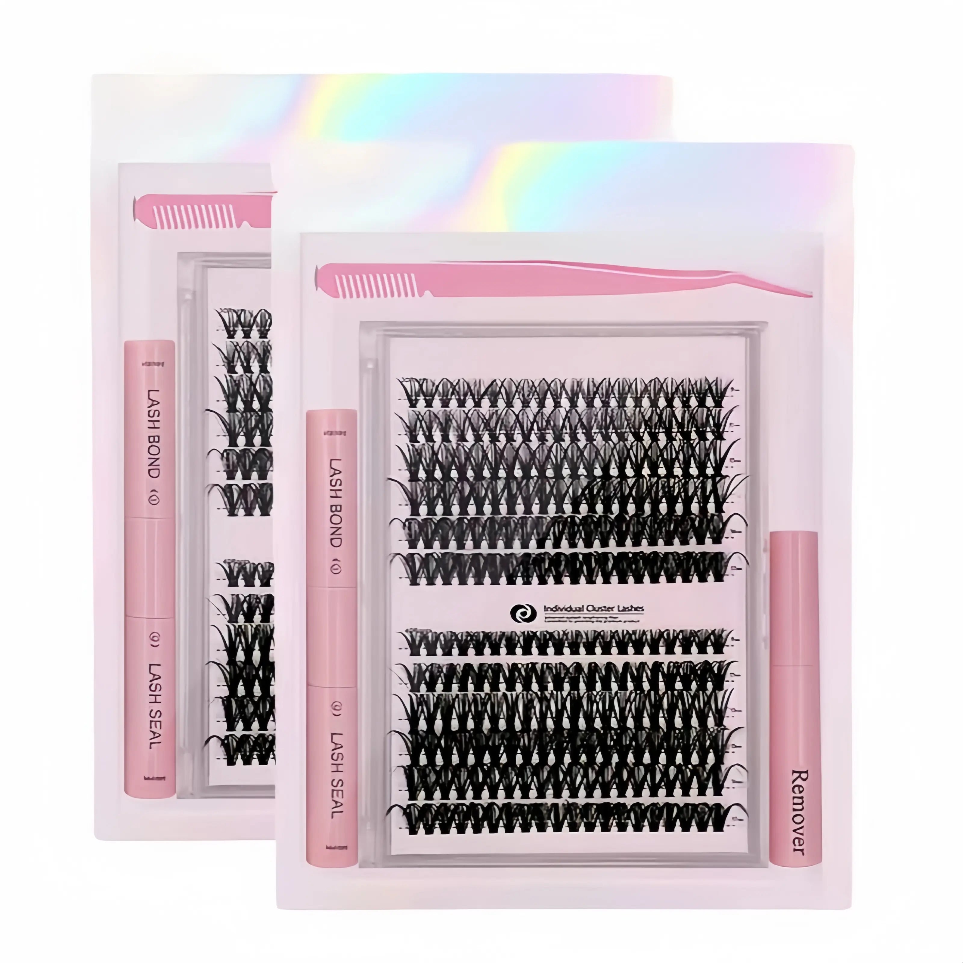 240PCS DIY Lash Extension Kit – 30D & 40D Wispy Lash Clusters with Bond & Seal, Waterproof Individual Eyelashes, Tweezers & Salon Style Lash Extension Set
