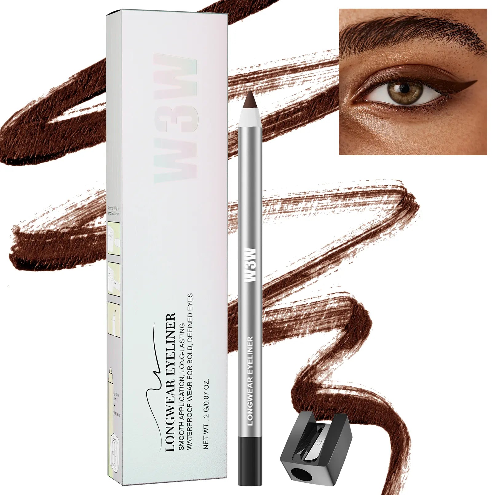 Eyeliner Pencil 24HR Waterproof – Ultra Smooth Smudge-Proof Long-Wear Eye Liner with Intense Color Payoff | Precision Creamy Formula for All-Day Flawless Makeup