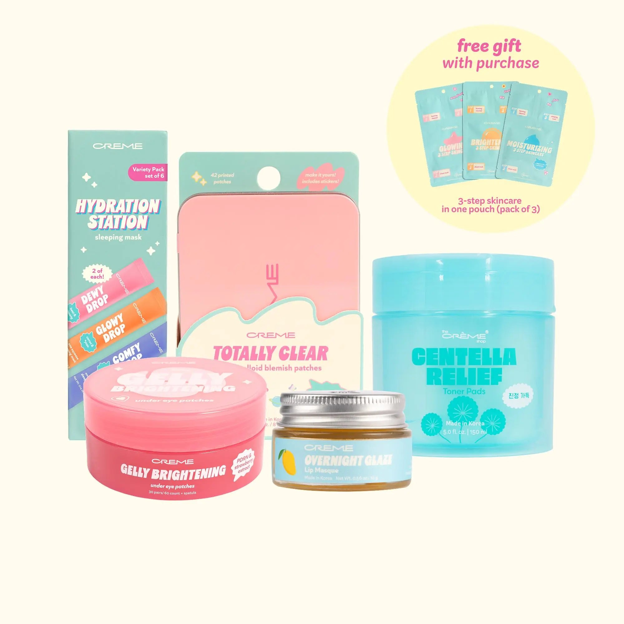 Yonna Jay x Lala Baptiste Snooze & Glow Skincare Bundle – Centella Toner Pads, Brightening Under Eye Patches & Korean PDRN Skincare Set with Ceramides, Hyaluronic Acid, Tea Tree & Collagen for Skin Barrier Repair