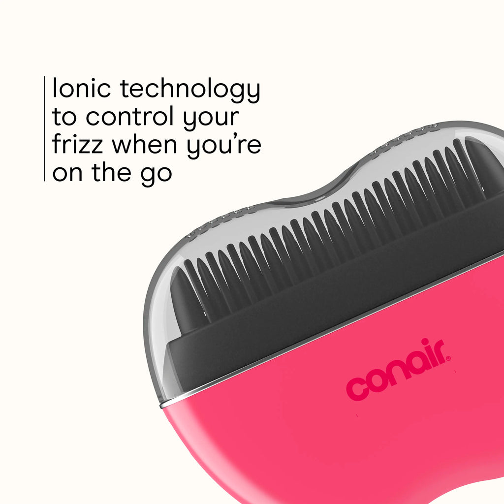 Conair Cordless Heated Brush – Compact Travel-Ready Hair Styling Brush for Smooth, Voluminous & Frizz-Free Hair