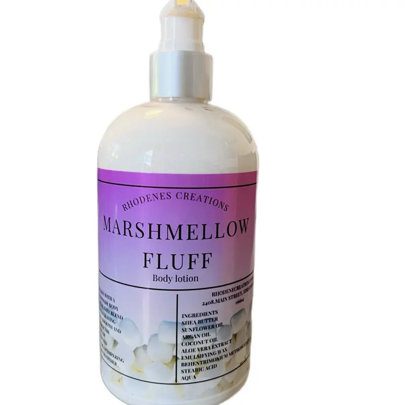 Marshmallow Fluff Body Lotion 8oz – Hydrating Moisturising Body Cream for Soft Smooth Skin, Lightweight Sweet Scented Daily Skincare Lotion