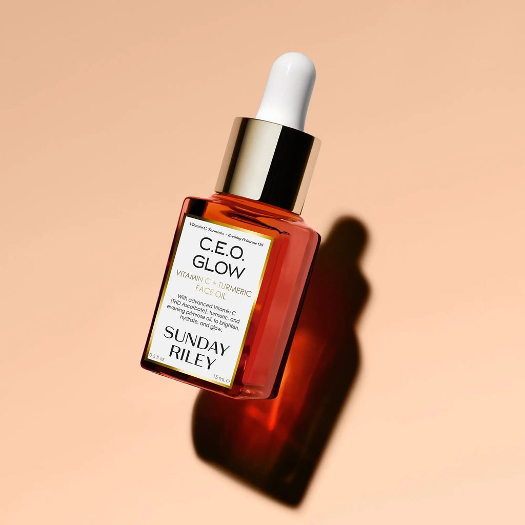 C.E.O. Glow Vitamin C & Turmeric Face Oil – Brightening Hydrating Facial Oil for Radiant Glowing Skin, Lightweight Anti-Dullness Skincare Treatment