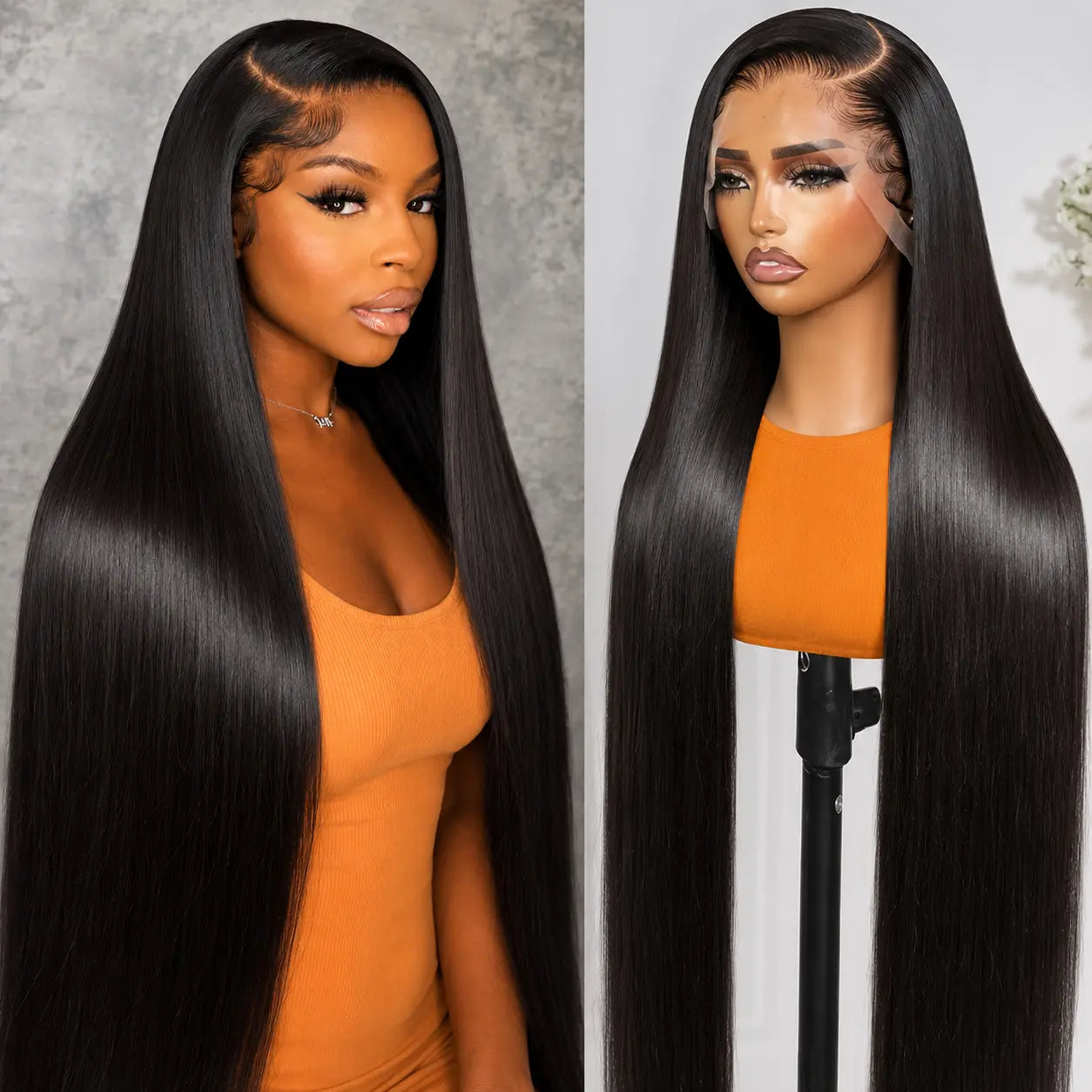 Human Hair Lace Front Wig – 13x4 HD Transparent Lace Deep Wave, Body Wave & Straight Wig for Black Women | 180% Density Brazilian Human Hair Wig (22 Inch)