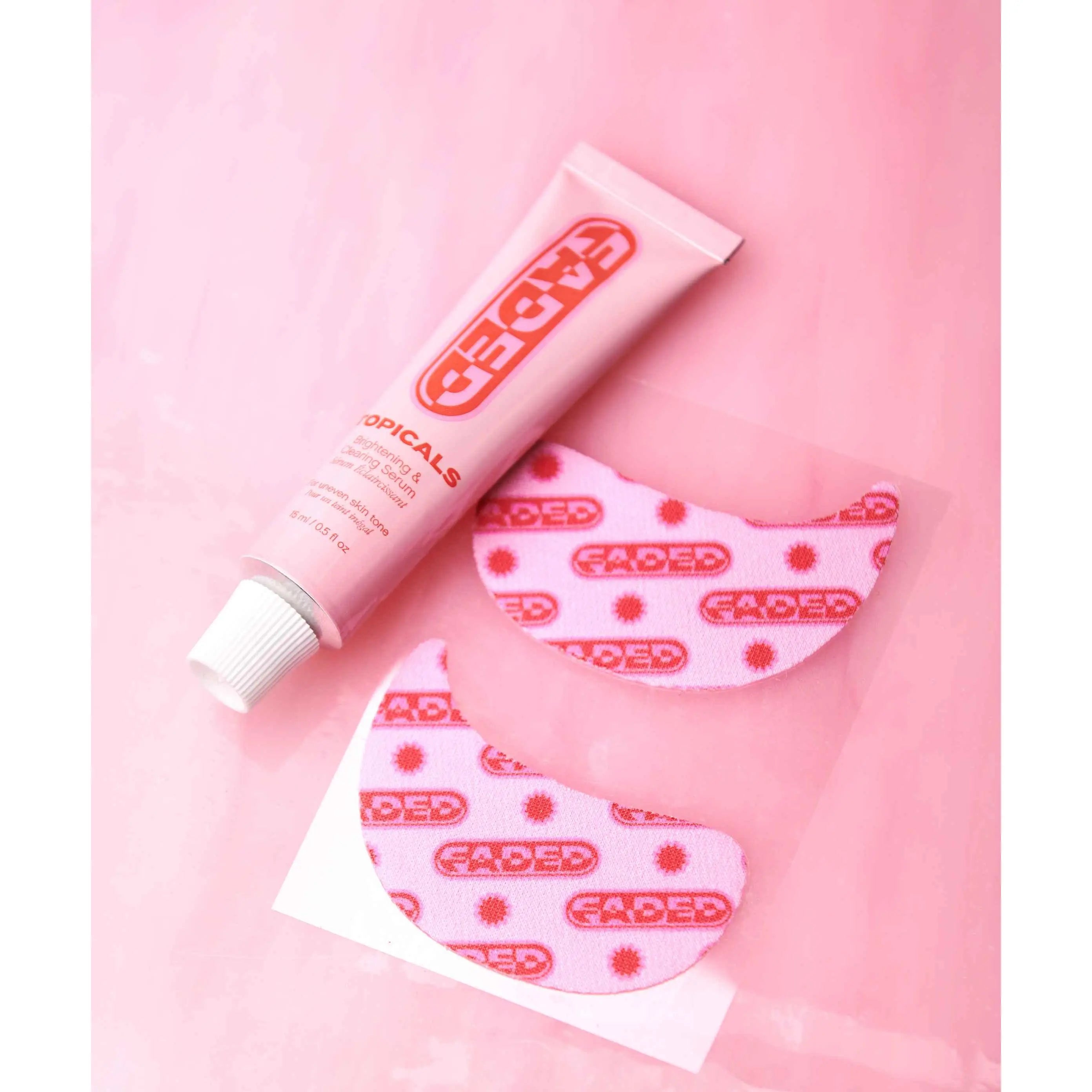 Faded Under Eye Masks – Hydrating & Brightening Eye Patches with Arbutin & Caffeine for Dark Circles, Firming Anti-Ageing Skincare for Enhanced Skin Tone