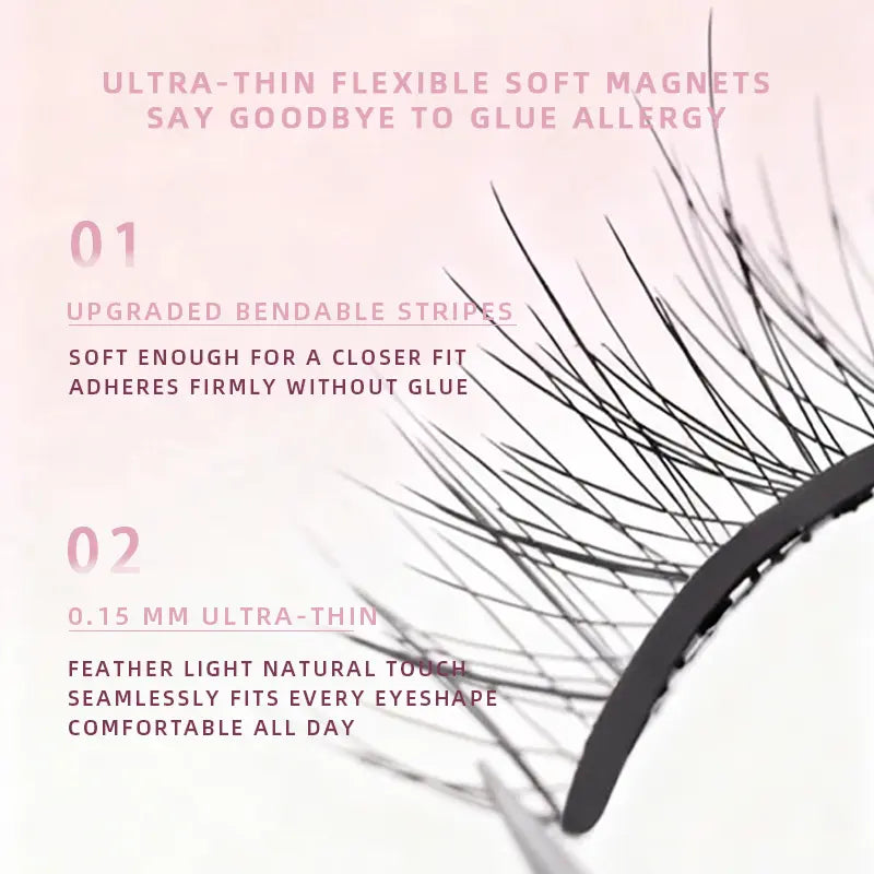 MAYSEEN Luxury Magnetic Eyelashes Kit – Premium Reusable Glue-Free Magnetic Lashes with Applicator | Waterproof, Lightweight & Natural Wispy False Eyelashes with Eyelash Curler & Lash Setting Liquid