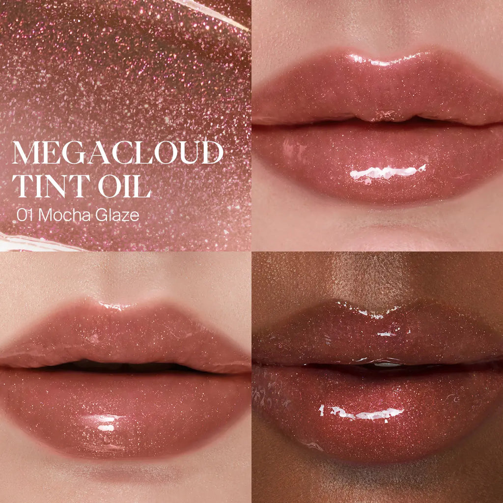 JOOCYEE Megacloud Tint Oil Lip Gloss – Juicy Hydrating Lip Oil with Shimmer, Long-Lasting Glass Shine Finish, Moisturizing Lip Repair for Date Nights, Parties & Everyday Glow