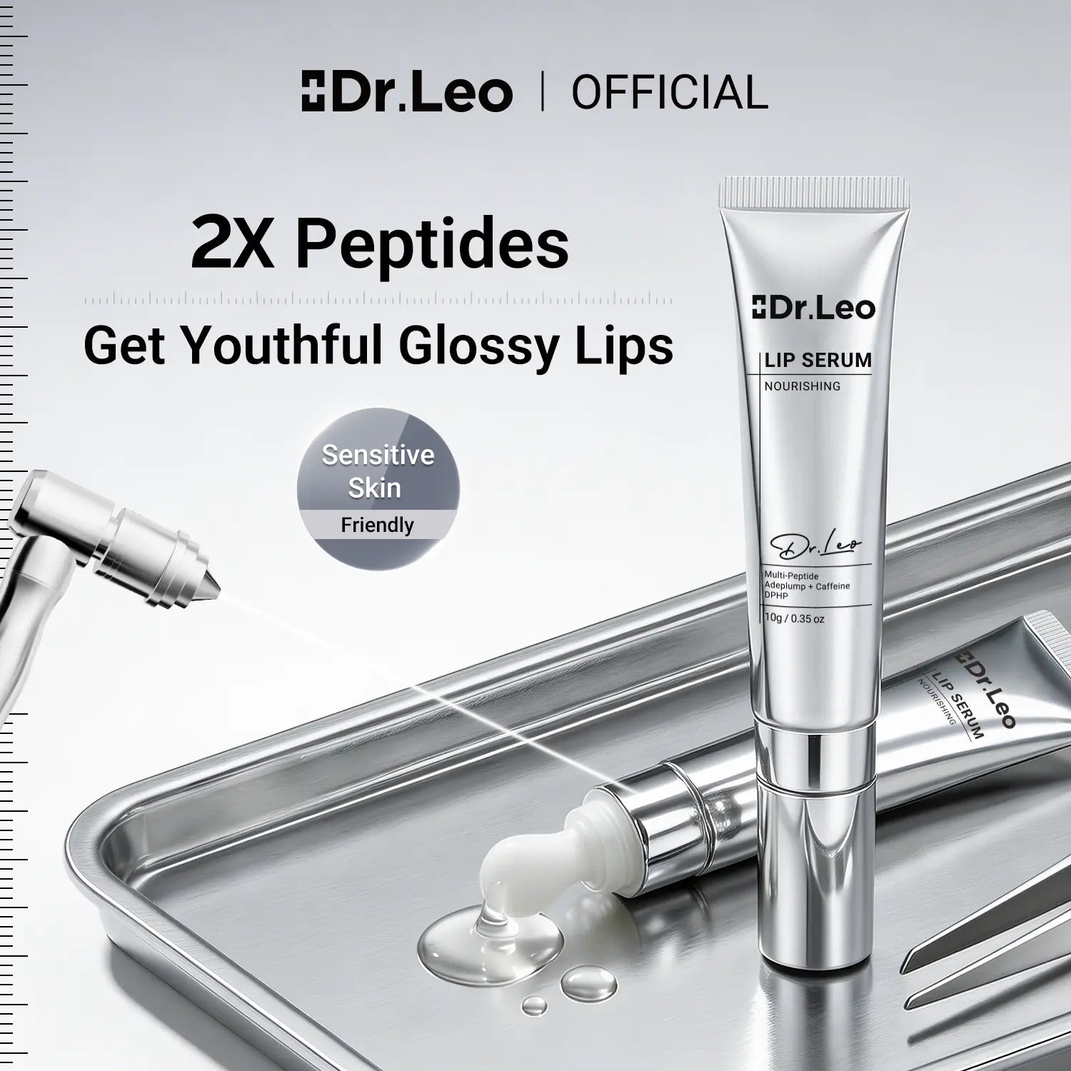Dr. Leo Peptide Lip Serum – Firming & Plumping Lip Treatment for Dry Lips, Fine Lip Lines & Volume Loss, Hydrating Anti-Aging Lip Care for Smooth Fuller-Looking Lips