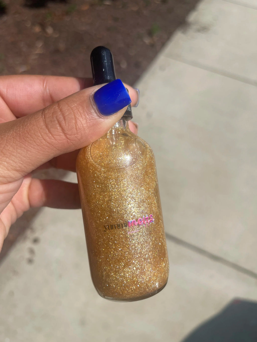 Gold Drip Shimmer Dry Body Oil – Hydrating & Moisturising Glow Oil with Sweet Cotton Candy Fragrance for Radiant Shimmering Skin
