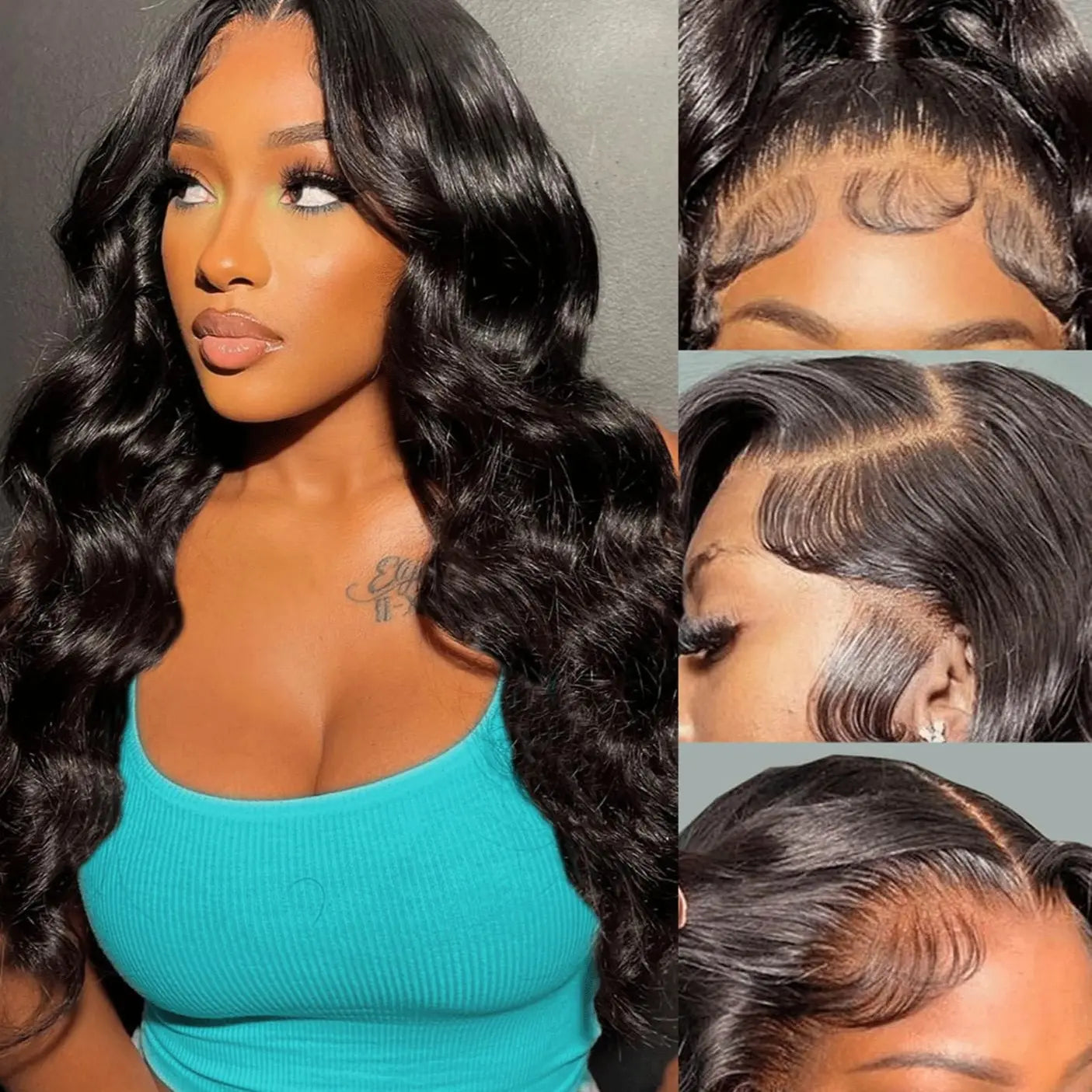 Human Hair Lace Front Wig – 13x4 HD Transparent Lace Deep Wave, Body Wave & Straight Wig for Black Women | 180% Density Brazilian Human Hair Wig (22 Inch)