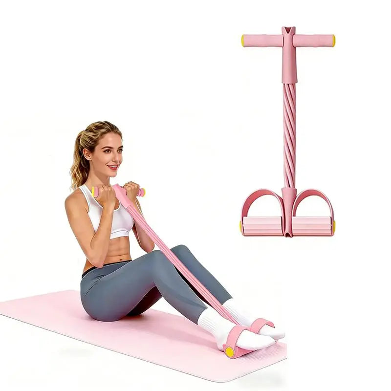 6-Tube Pedal Resistance Band – Multi-Functional Home Fitness Resistance Trainer with Sit-Up Pull Rope, Portable Exercise Equipment for Full Body Daily Workout