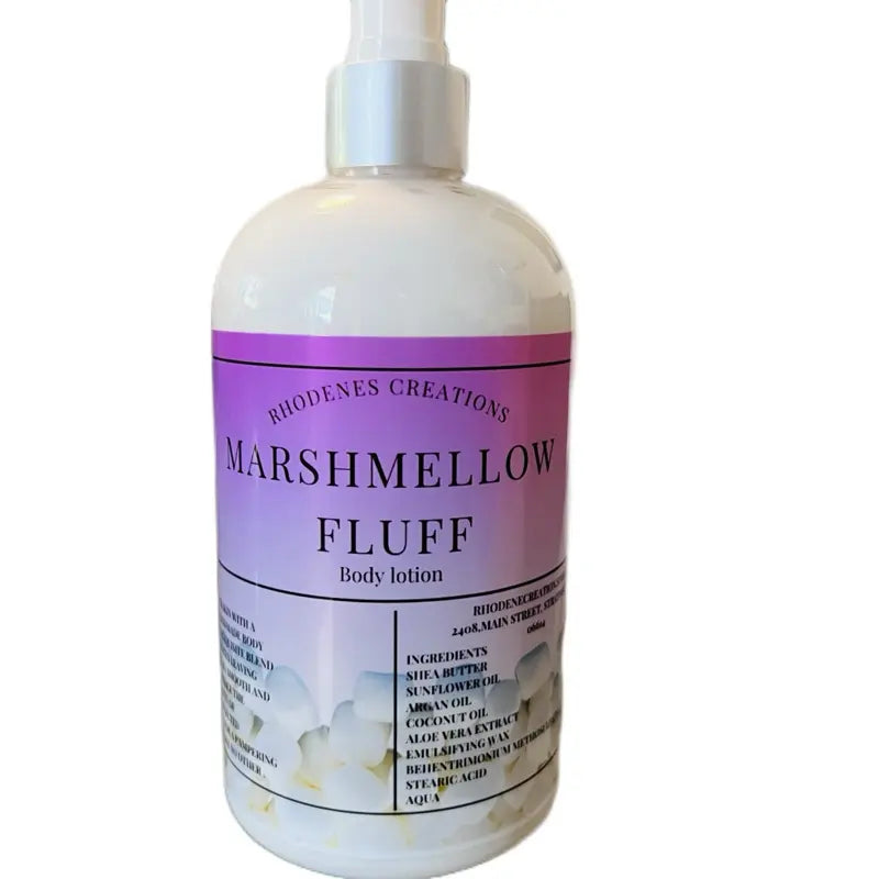Marshmallow Fluff Body Lotion 8oz – Hydrating Moisturising Body Cream for Soft Smooth Skin, Lightweight Sweet Scented Daily Skincare Lotion