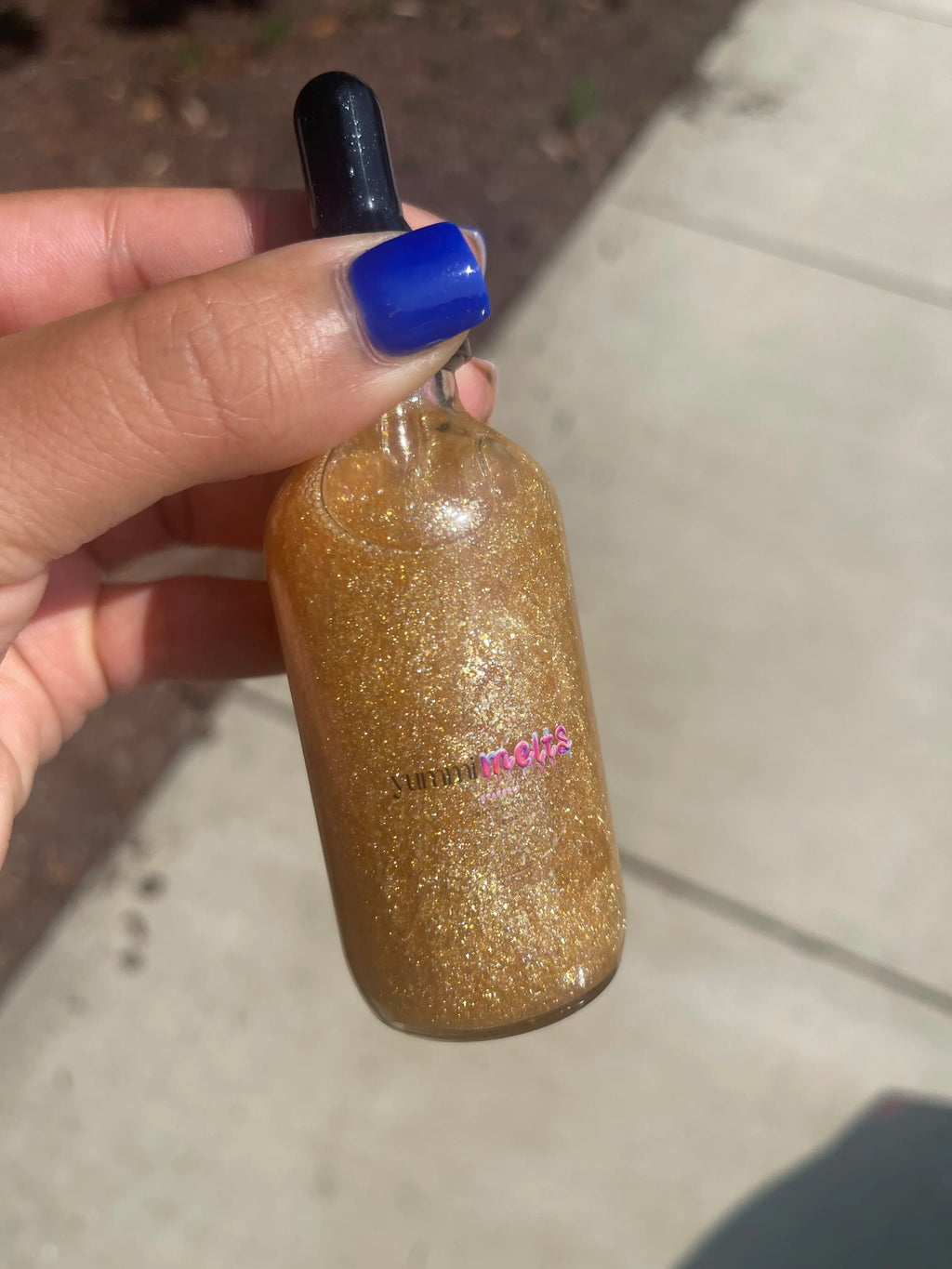 Gold Drip Shimmer Dry Body Oil – Hydrating & Moisturising Glow Oil with Sweet Cotton Candy Fragrance for Radiant Shimmering Skin