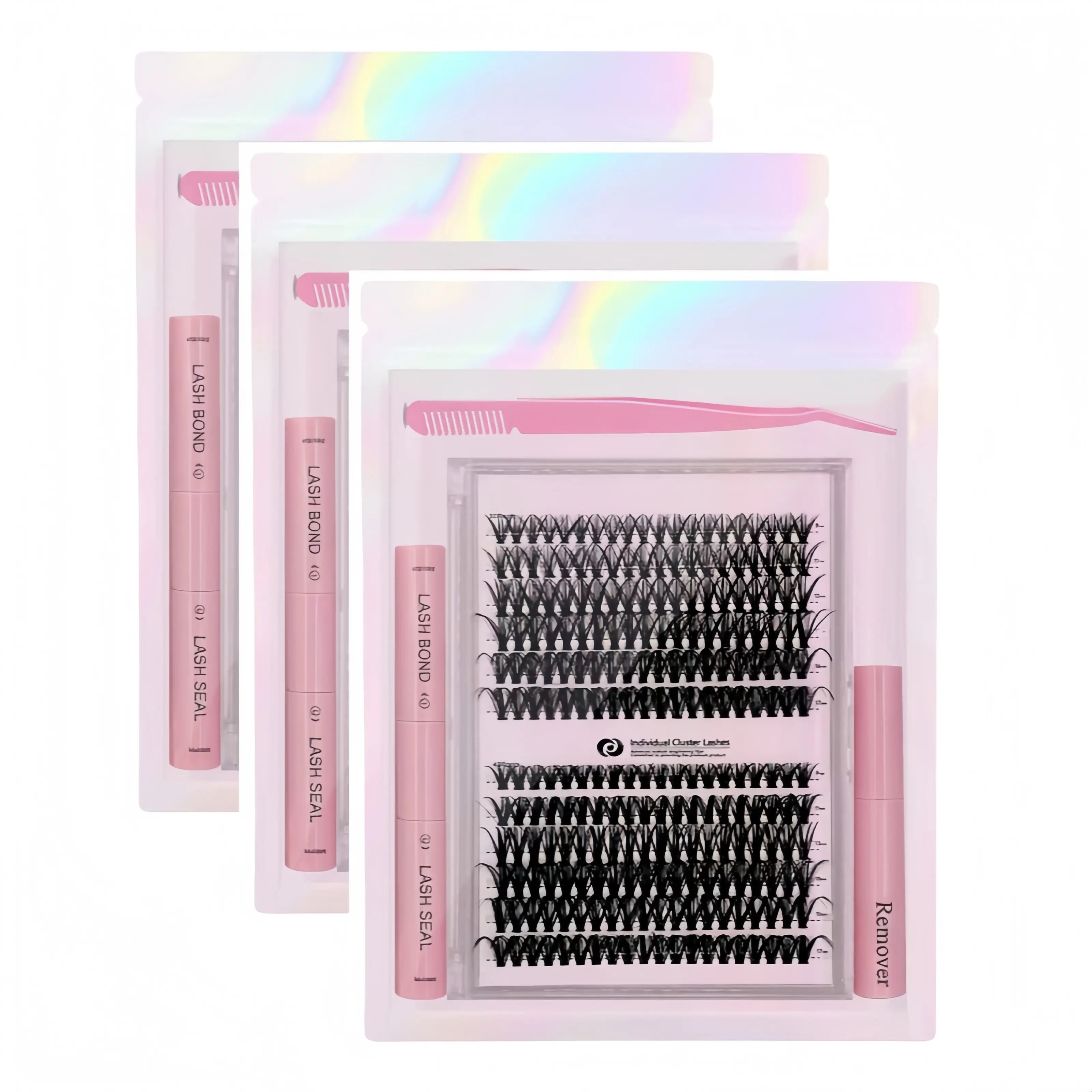 240PCS DIY Lash Extension Kit – 30D & 40D Wispy Lash Clusters with Bond & Seal, Waterproof Individual Eyelashes, Tweezers & Salon Style Lash Extension Set