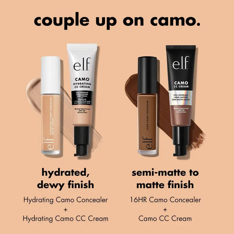 E.L.F. Camo Hydrating CC Cream SPF 30 – Full Coverage Colour Correcting Foundation with Dewy Finish, Vegan & Cruelty-Free Makeup, Lightweight Hydrating Face Cream 30ml