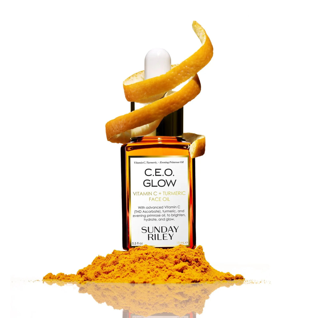 C.E.O. Glow Vitamin C & Turmeric Face Oil – Brightening Hydrating Facial Oil for Radiant Glowing Skin, Lightweight Anti-Dullness Skincare Treatment