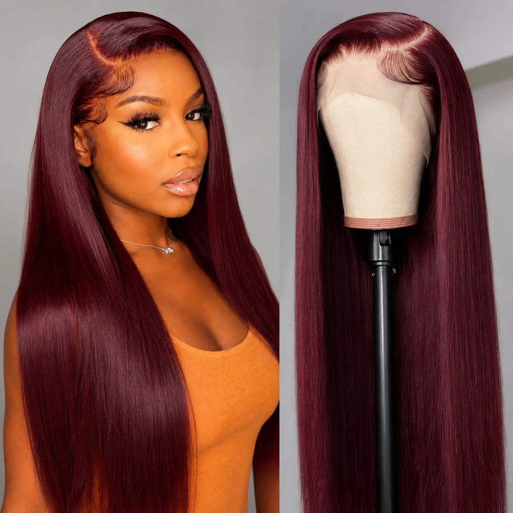Human Hair Lace Front Wig – 13x4 HD Transparent Lace Deep Wave, Body Wave & Straight Wig for Black Women | 180% Density Brazilian Human Hair Wig (22 Inch)