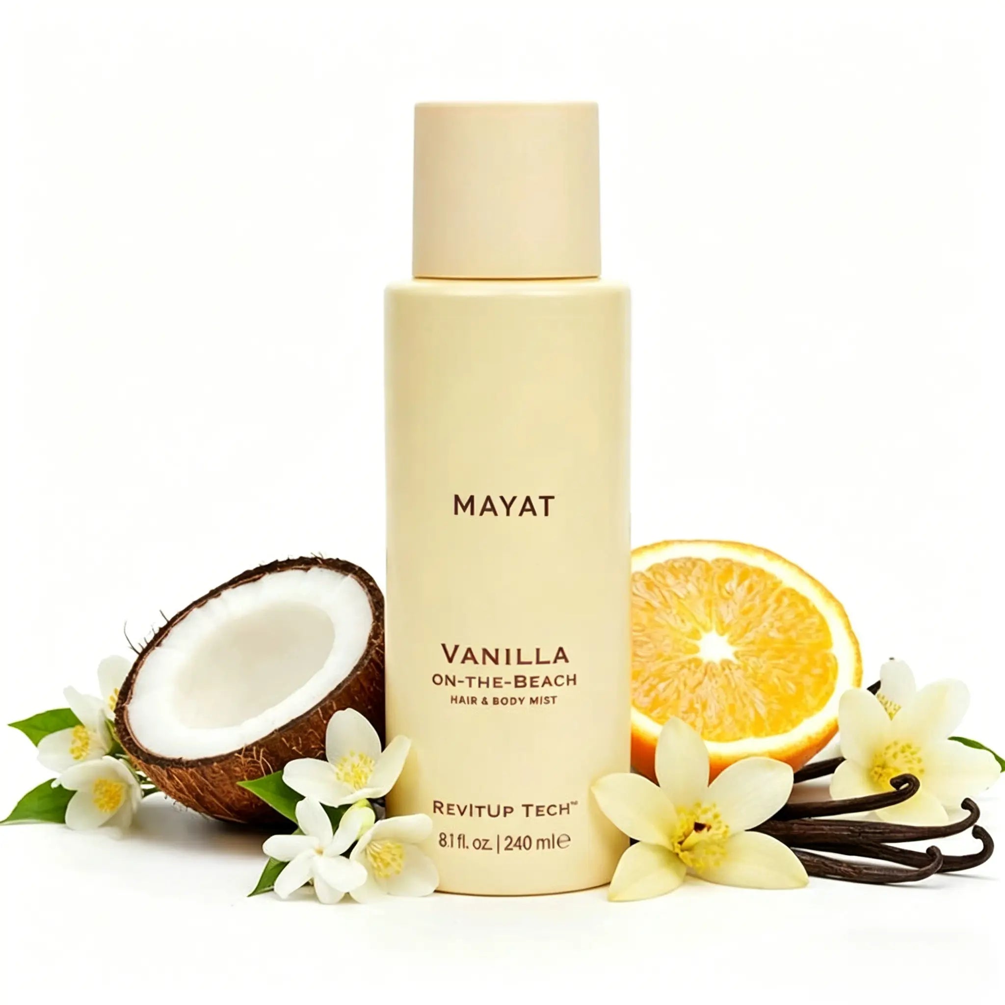 Vanilla Coconut Perfume Spray – Long-Lasting Tropical Vanilla Coconut Fragrance Mist for Hair & Skin, Lightweight Non-Sticky Body Spray, 240ml