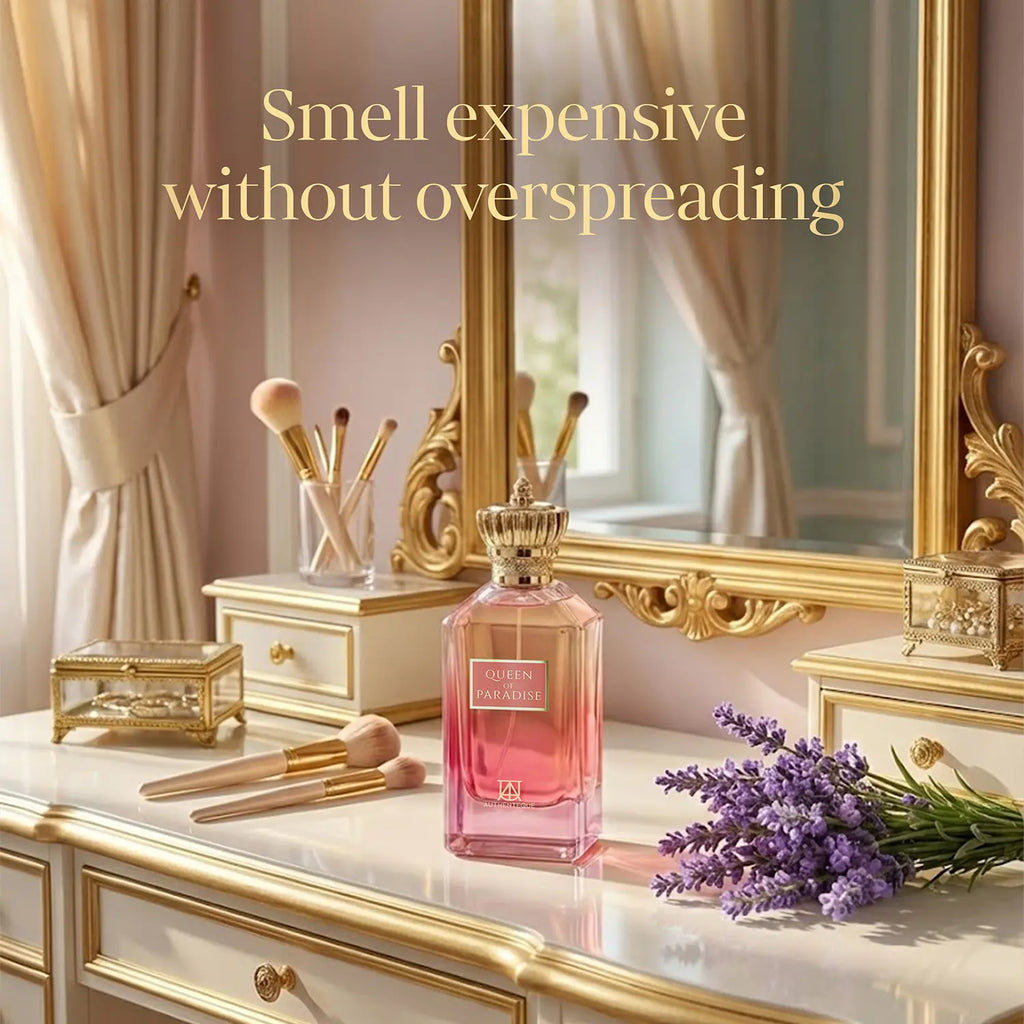 AUTHENTEQUE Queen of Paradise Women'S Eau De Parfum (EDP) - 100Ml (3.4 Oz) Single Item, Long-Lasting Luxury Arabian Perfume for Women with Vanilla, Lavender, Mandarin, Paraben-Free for Daily Wear, Perfumes for Women