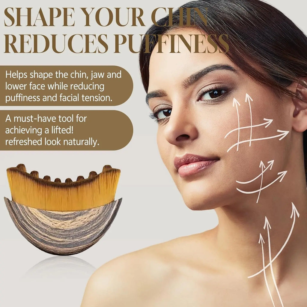 Face Lymphatic Contour Brush – Jawline & Chin Sculpting Massager for Lymphatic Drainage, Facial Slimming & Fatigue Relief | Dry Brushing Beauty Tool (1PC)