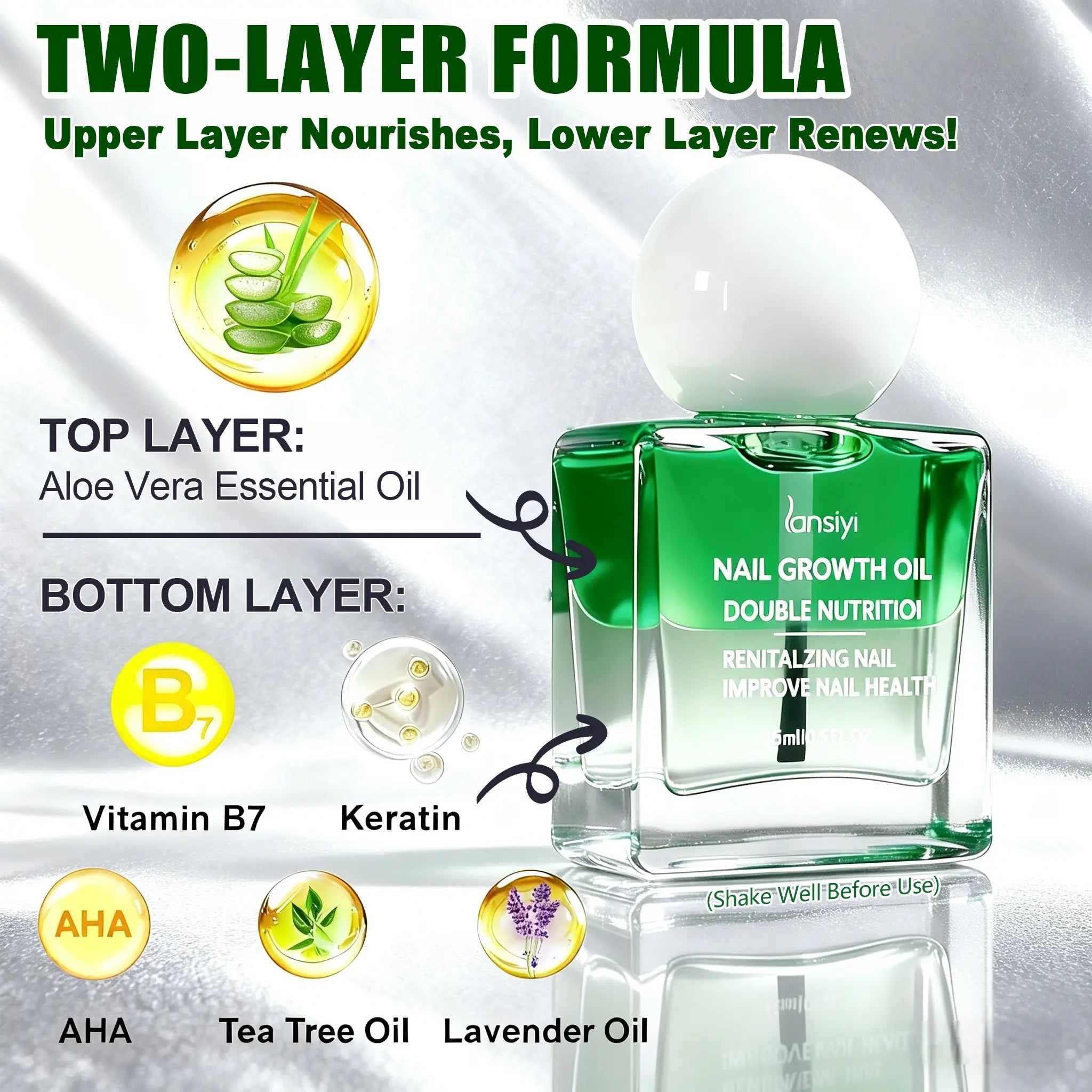 Rongshu Cosmetics Organic Nail Care Oil – Growth & Brightening Treatment for Damaged Nails