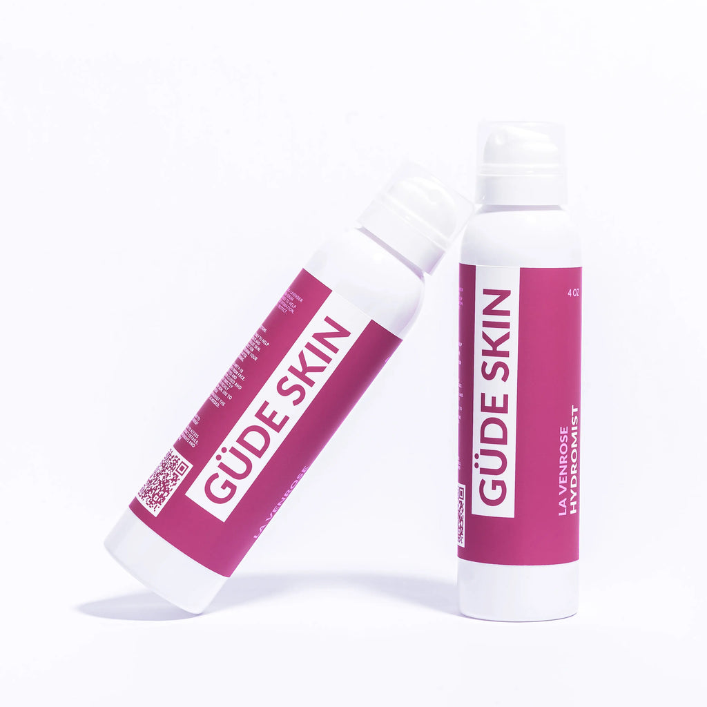 GÜDE SKIN La Venrose Hydromist Organic Lavender Rosewater Toner with Hyaluronic Acid for Acne & Oily Skin Care Hydrating Serum Moisturizer