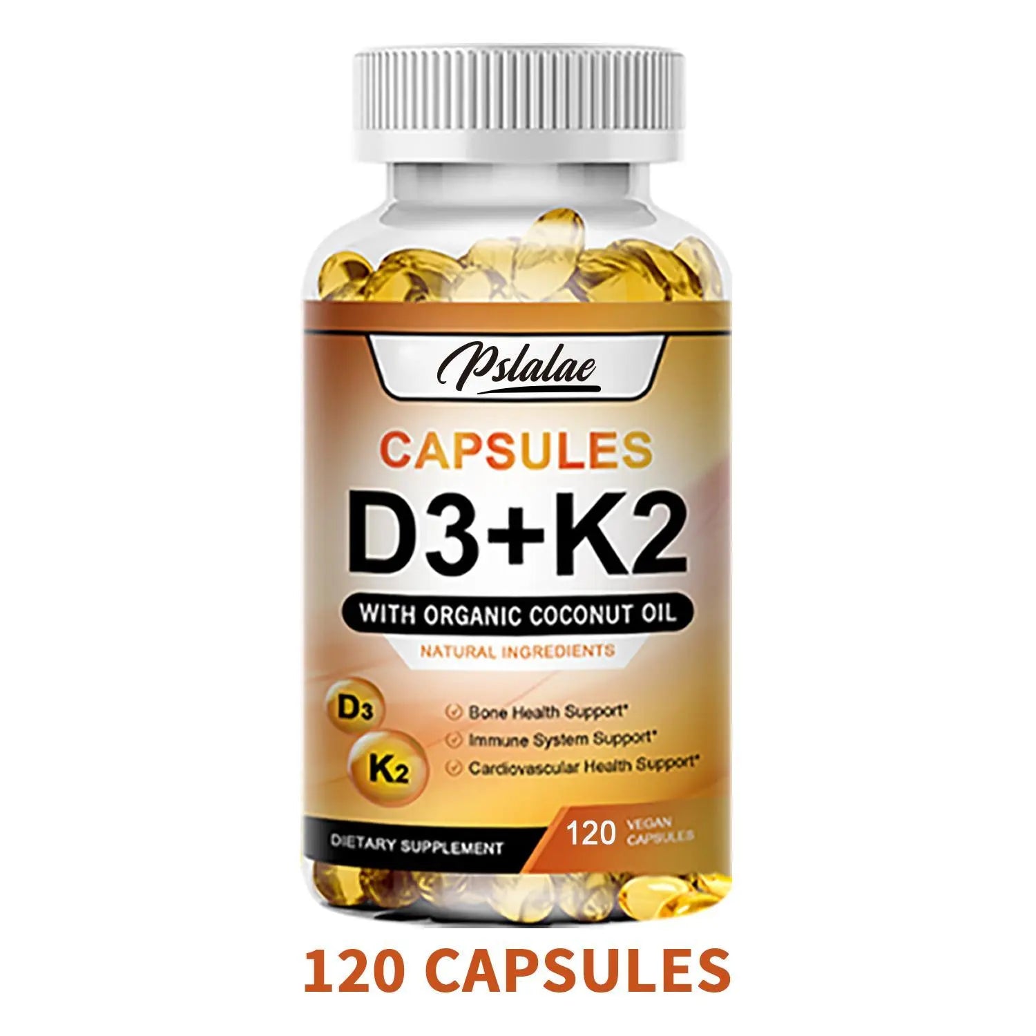 Vitamin D3 + K2 Complex Capsules – Supports Bone, Heart & Immune Health with Coconut Oil