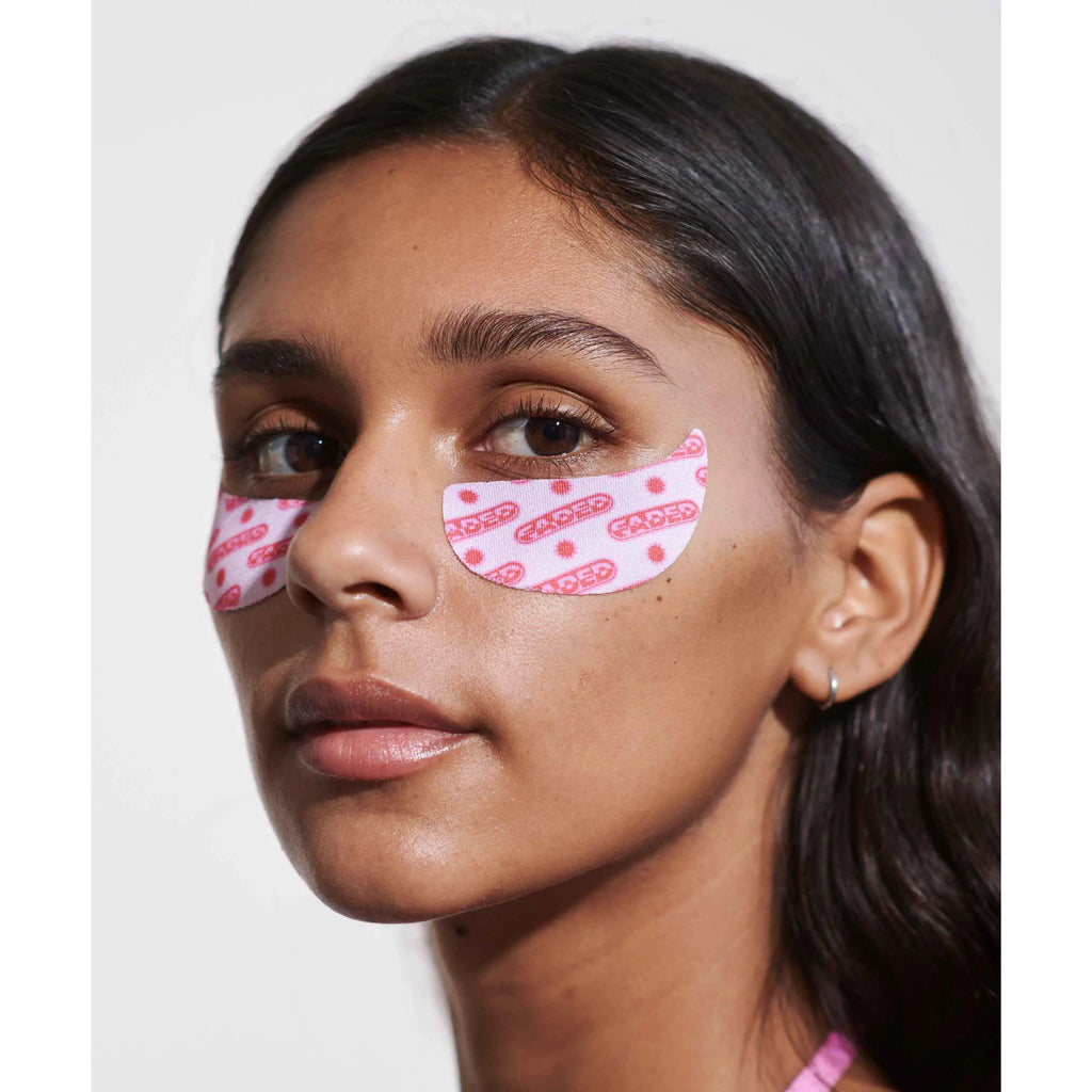 Faded Under Eye Masks – Hydrating & Brightening Eye Patches with Arbutin & Caffeine for Dark Circles, Firming Anti-Ageing Skincare for Enhanced Skin Tone