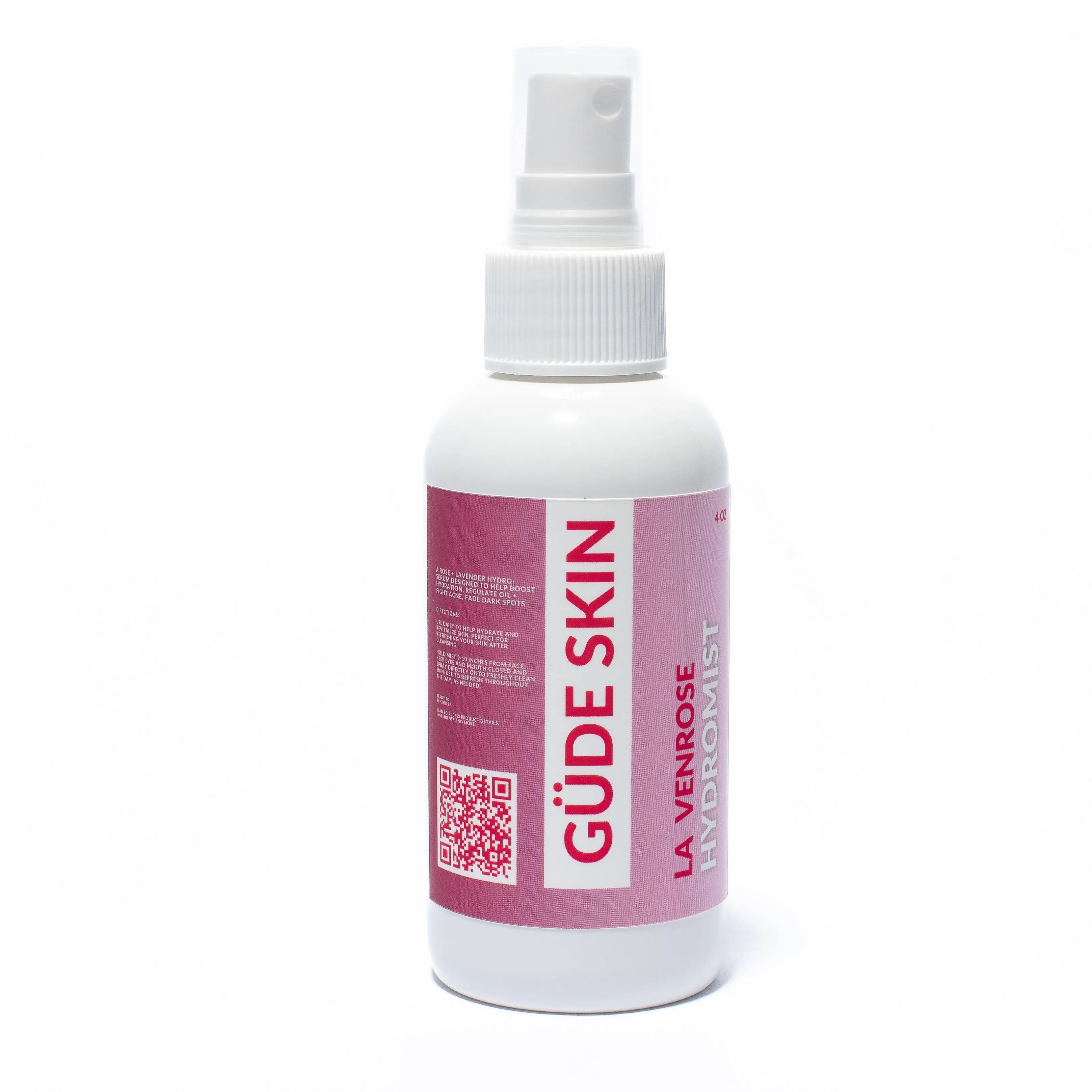 GÜDE SKIN La Venrose Hydromist Organic Lavender Rosewater Toner with Hyaluronic Acid for Acne & Oily Skin Care Hydrating Serum Moisturizer