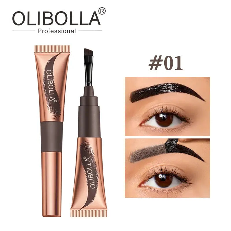 OLIBOLLA Peel-Off Eyebrow Tint Gel – Professional Semi-Permanent Brow Tint for Naturally Defined Brows, Waterproof & Transfer-Resistant Formula with Up to 5-Day Long Wear