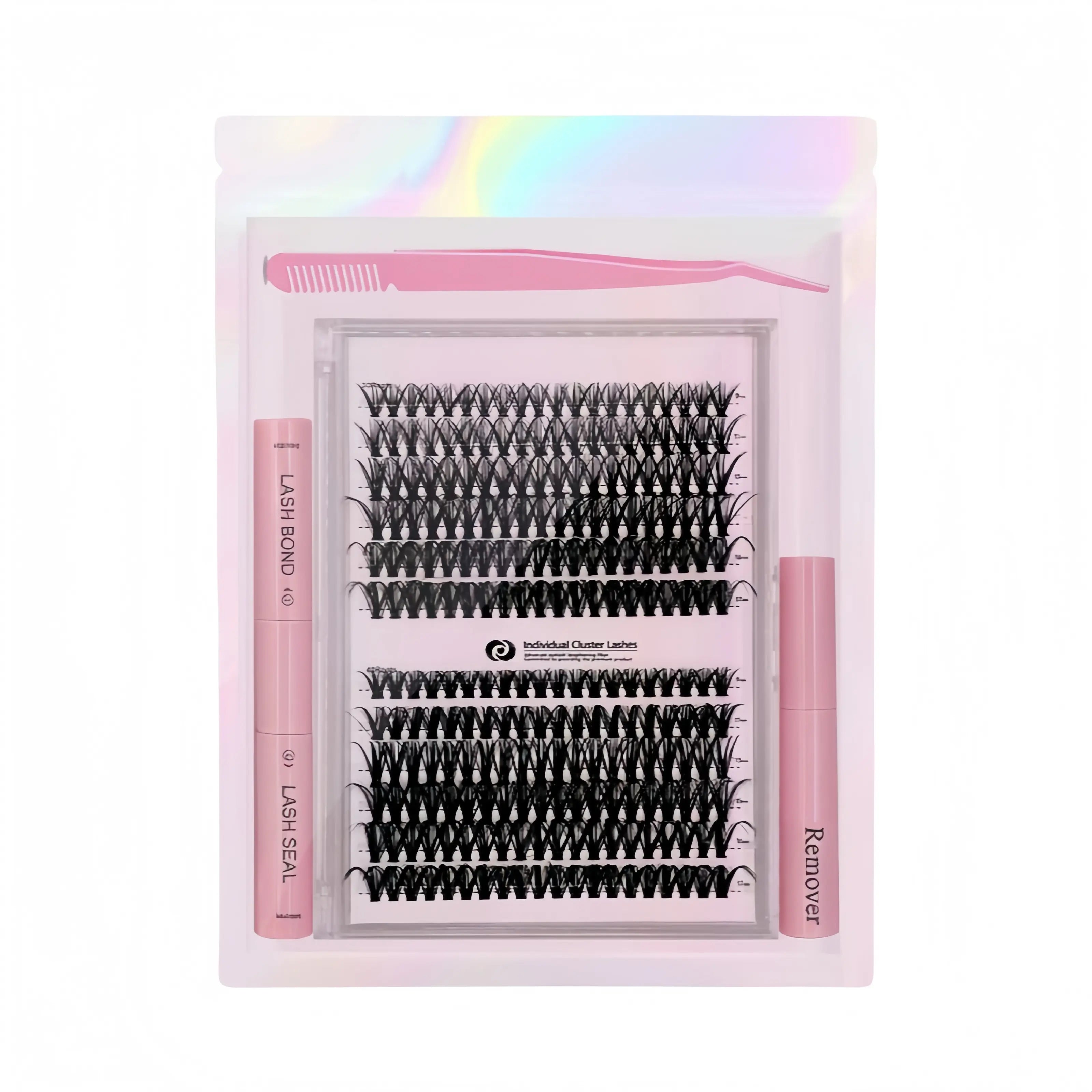 240PCS DIY Lash Extension Kit – 30D & 40D Wispy Lash Clusters with Bond & Seal, Waterproof Individual Eyelashes, Tweezers & Salon Style Lash Extension Set