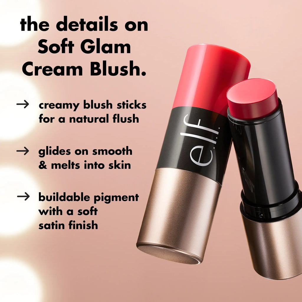 E.L.F Soft Glam Cream Blush – Lightweight Buildable Cream Blush Makeup for a Natural Dewy Flush & Long-Lasting Radiant Finish