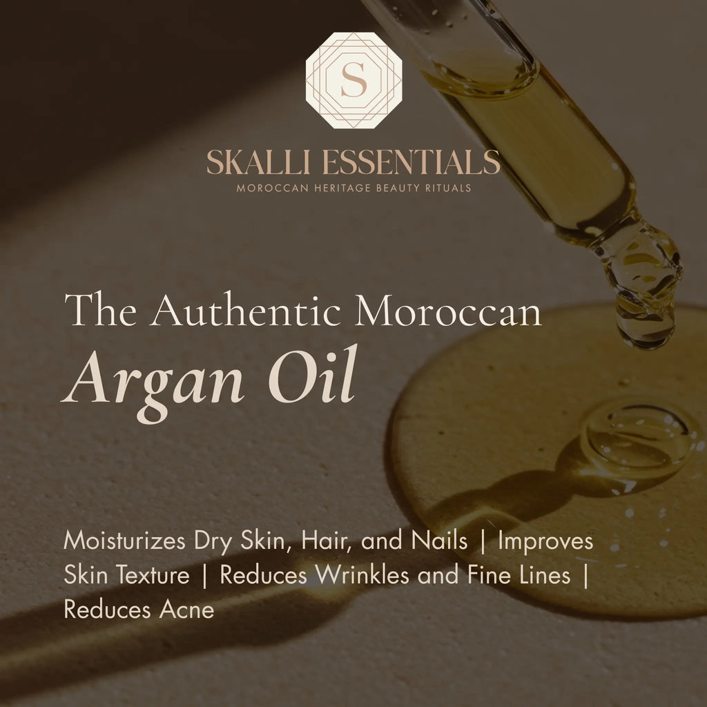 Organic Moroccan Argan Oil – Pure Hydrating Beauty Oil for Skin, Hair & Nail Care, Moisturising Anti-Frizz Treatment for Soft Healthy Glow