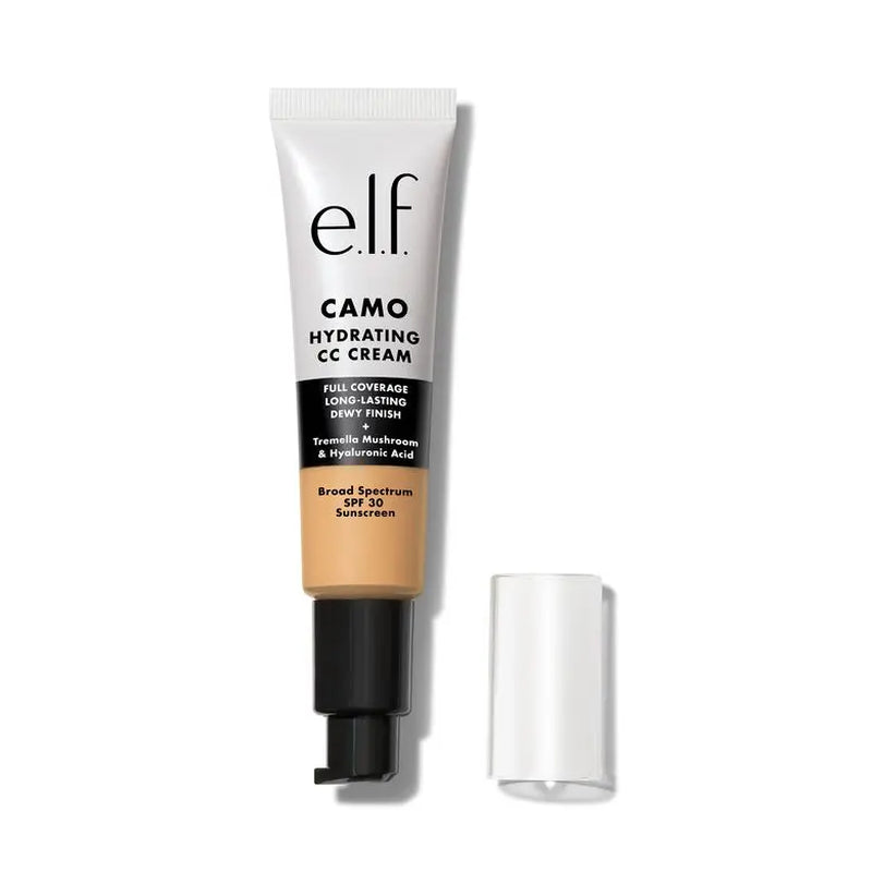 E.L.F. Camo Hydrating CC Cream SPF 30 – Full Coverage Colour Correcting Foundation with Dewy Finish, Vegan & Cruelty-Free Makeup, Lightweight Hydrating Face Cream 30ml