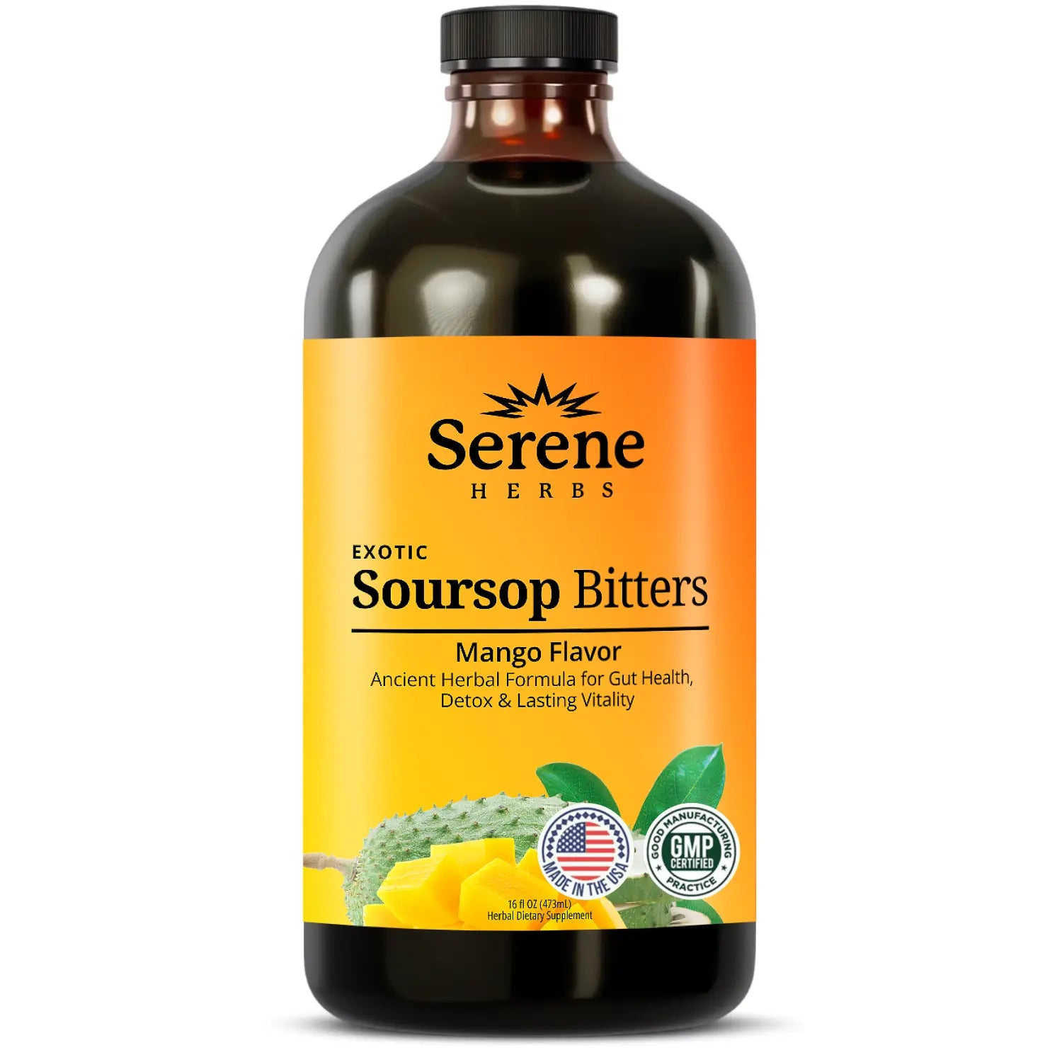 Serene Herbs Soursop Bitters – Mango Flavor Herbal Wellness Supplement for Women & Fitness