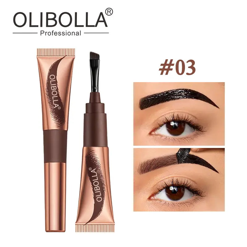 OLIBOLLA Peel-Off Eyebrow Tint Gel – Professional Semi-Permanent Brow Tint for Naturally Defined Brows, Waterproof & Transfer-Resistant Formula with Up to 5-Day Long Wear