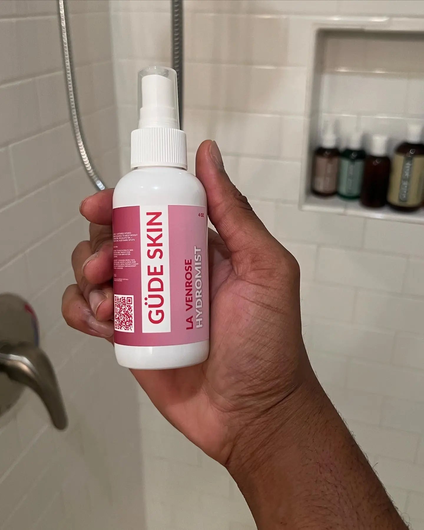 GÜDE SKIN La Venrose Hydromist Organic Lavender Rosewater Toner with Hyaluronic Acid for Acne & Oily Skin Care Hydrating Serum Moisturizer