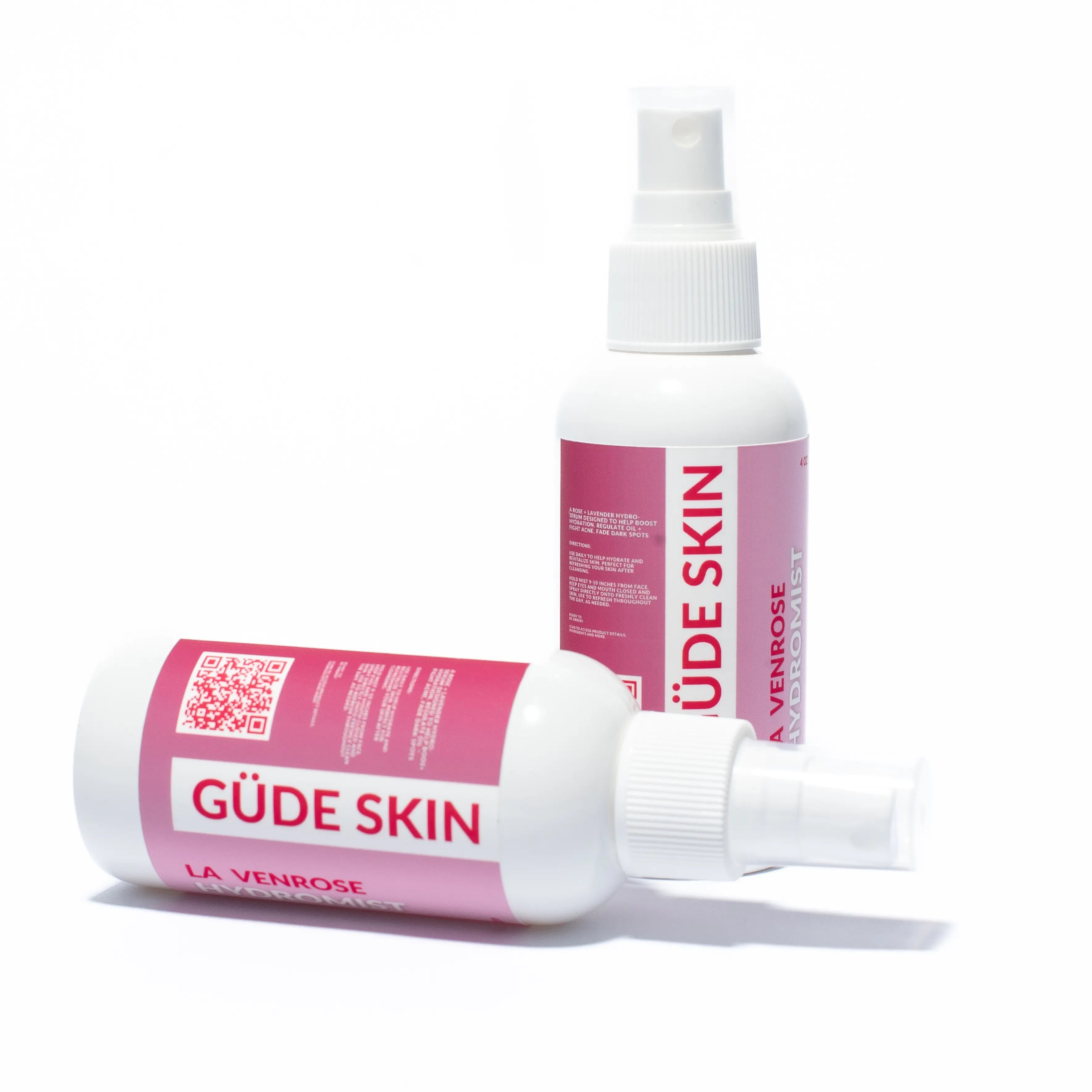 GÜDE SKIN La Venrose Hydromist Organic Lavender Rosewater Toner with Hyaluronic Acid for Acne & Oily Skin Care Hydrating Serum Moisturizer