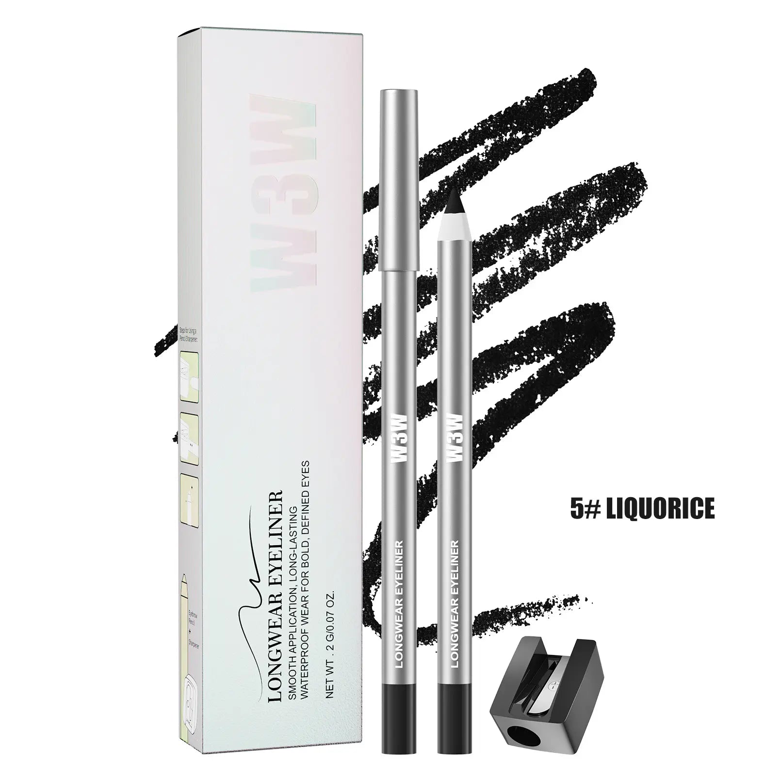 Eyeliner Pencil 24HR Waterproof – Ultra Smooth Smudge-Proof Long-Wear Eye Liner with Intense Color Payoff | Precision Creamy Formula for All-Day Flawless Makeup
