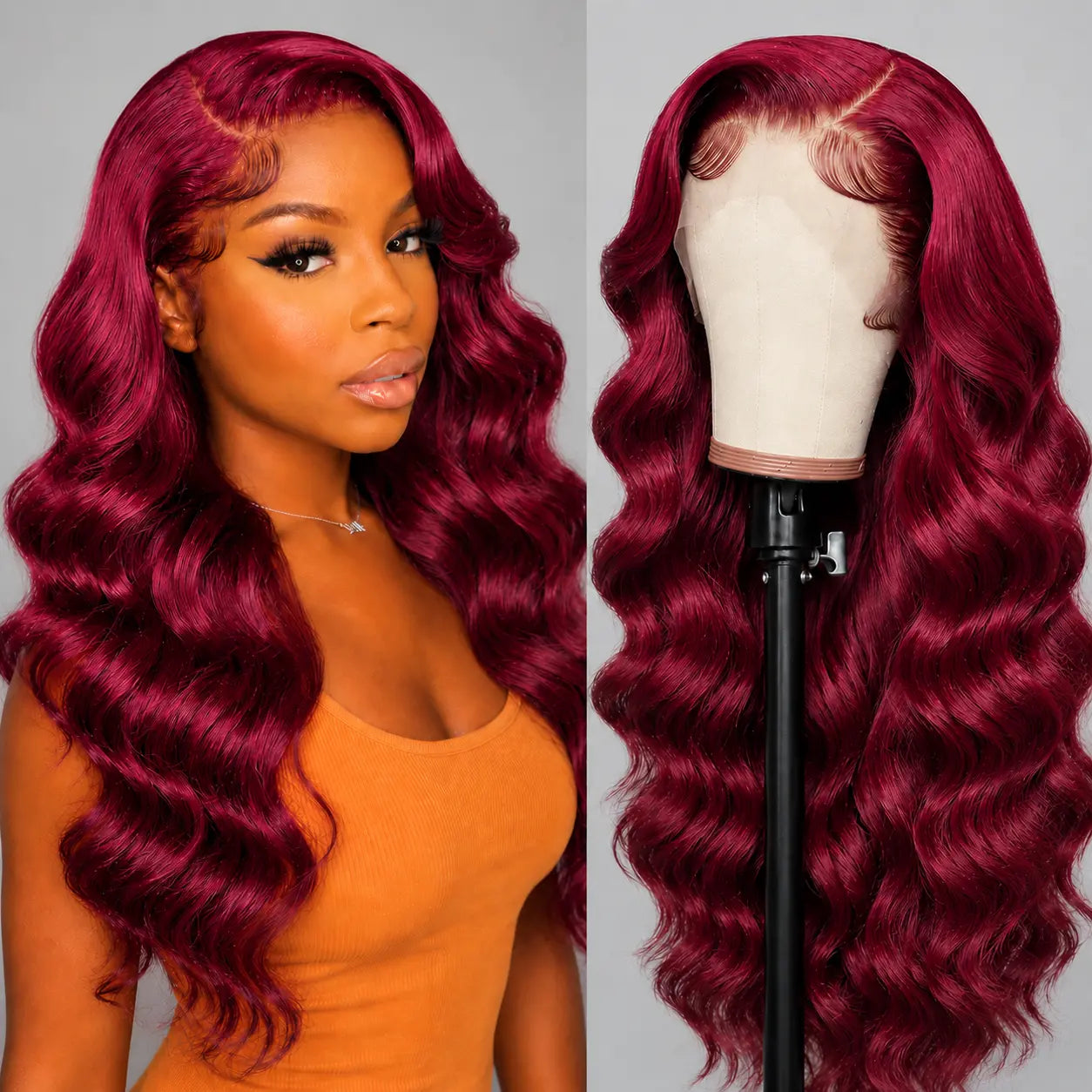 Human Hair Lace Front Wig – 13x4 HD Transparent Lace Deep Wave, Body Wave & Straight Wig for Black Women | 180% Density Brazilian Human Hair Wig (22 Inch)