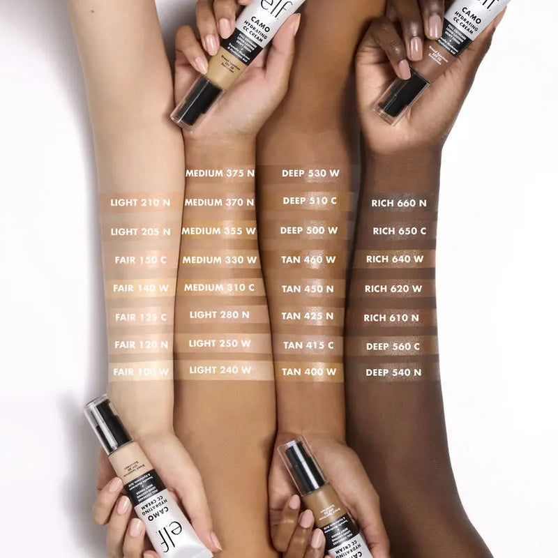 E.L.F. Camo Hydrating CC Cream SPF 30 – Full Coverage Colour Correcting Foundation with Dewy Finish, Vegan & Cruelty-Free Makeup, Lightweight Hydrating Face Cream 30ml