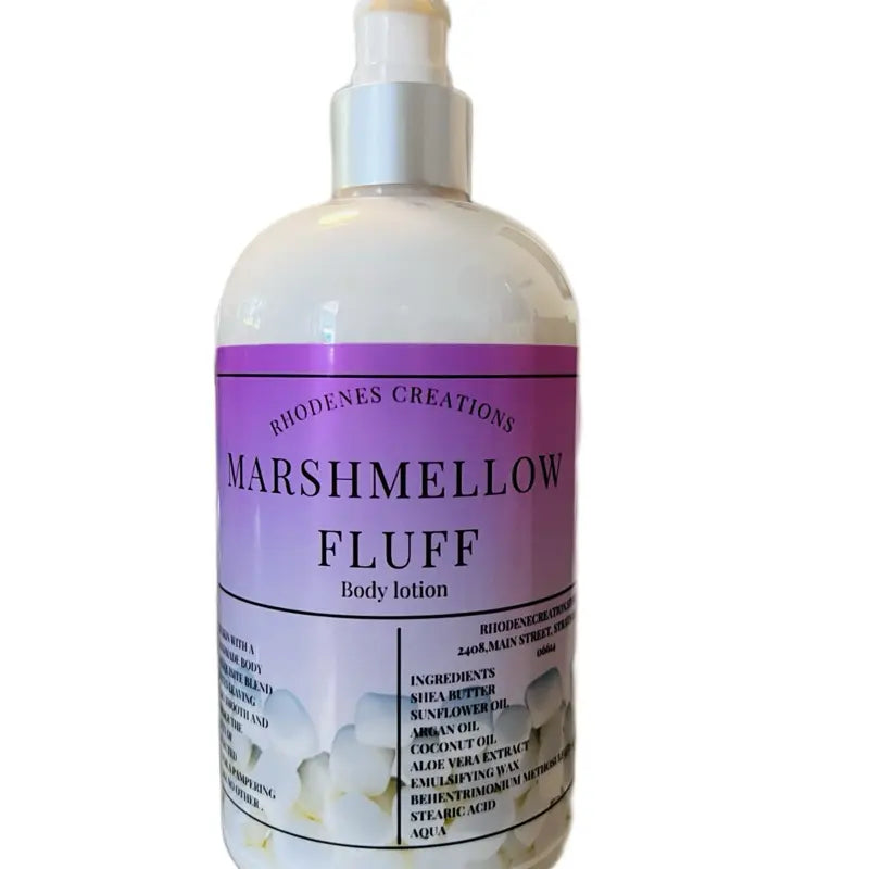 Marshmallow Fluff Body Lotion 8oz – Hydrating Moisturising Body Cream for Soft Smooth Skin, Lightweight Sweet Scented Daily Skincare Lotion