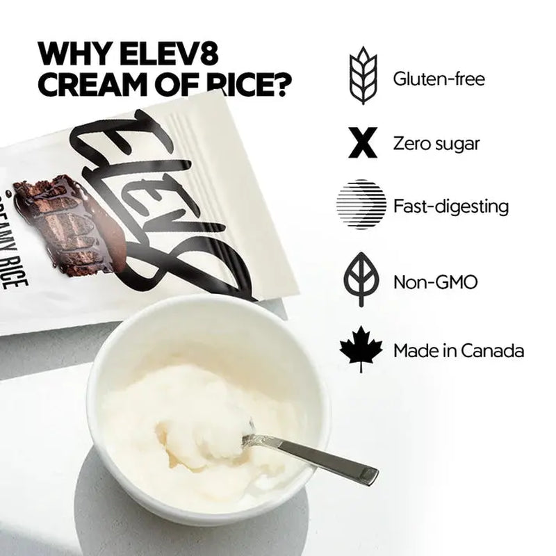 Elev8 Creamy Rice Hot Cereal – Smooth Cream of Rice Breakfast with 25 Servings