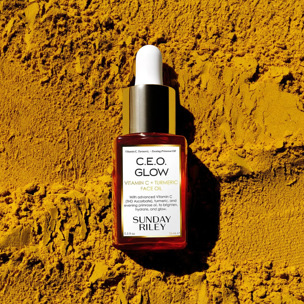 C.E.O. Glow Vitamin C & Turmeric Face Oil – Brightening Hydrating Facial Oil for Radiant Glowing Skin, Lightweight Anti-Dullness Skincare Treatment